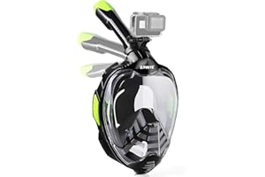 ZIPOUTE Snorkel Mask Full Face, Full Face Snorkel Mask Adult and Kids with Detachable Camera Mount, Snorkeling Mask 180 Panoramic View Anti-Fog Anti-Leak Dry Top Set with Adjustable Straps
