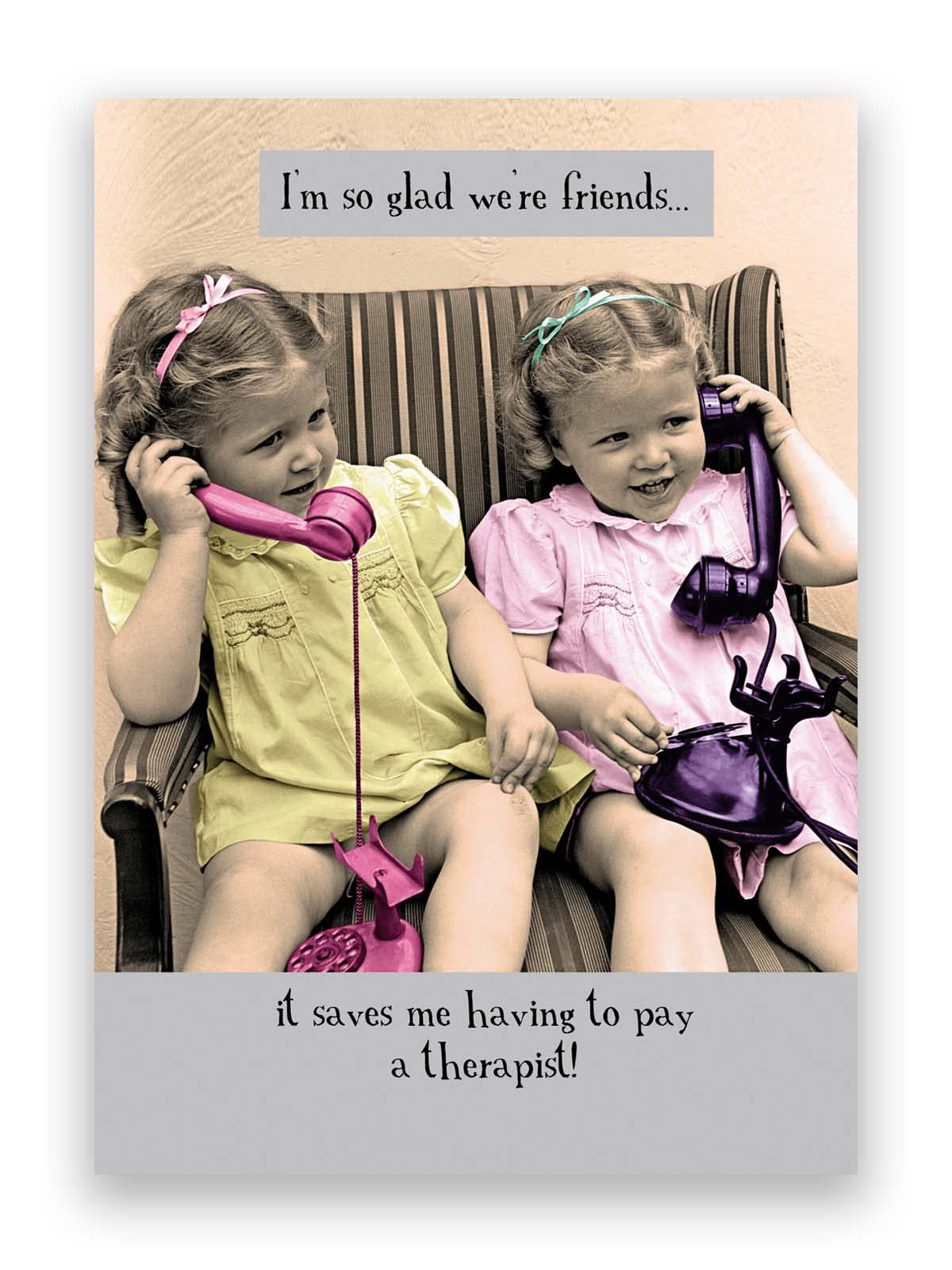 Pigment - Midget Gems - Friend Card - So Glad - Multi Spot UV Finish - FSC Certified - Made In The UK - 130 x 176