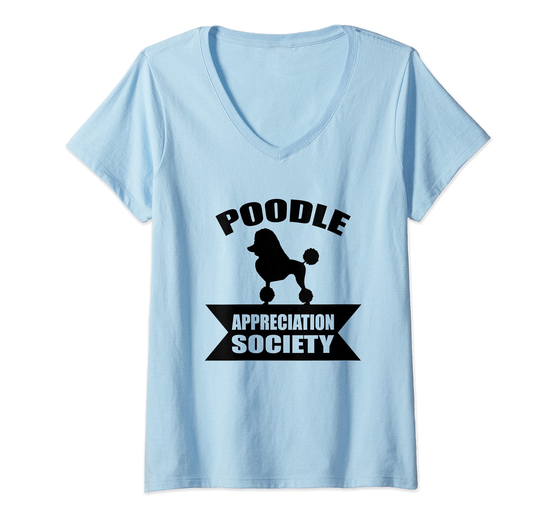 Womens Poodle Dog V-Neck T-Shirt
