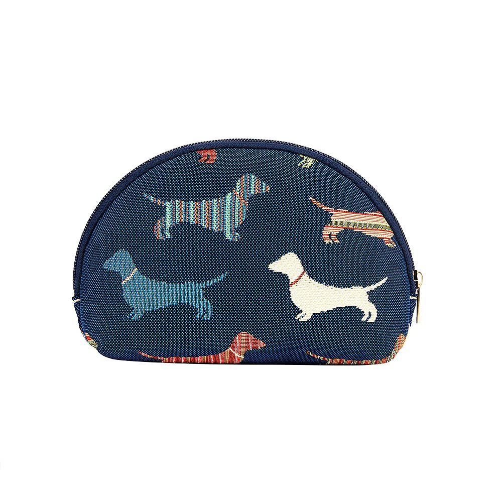 Signare Tapestry Cosmetic Bag Makeup Bag for Women with Cat and Dog Pet Design (Dachshund, COSM-DACH)