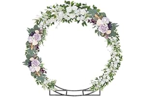 JC HUMMINGBIRD 6.5FT Round Backdrop Stand Circle Balloon Arch Frame Double Metal Arch Stand for Outdoor Party Backdrop Decoration Black