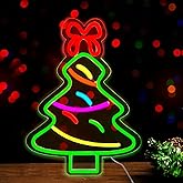 ARAGIT Neon Sign for Wall Decor, Dimmable Led Neon Light Tree With Bow, Light Up Window Lights, Room Décor, Party Atmosphere, Festival Dcoration, USB Powered, Include Hanging Chain
