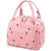 OYLOLA Lunch Bag Women Lunch Box for Women Adult Cute Insulated Lunch Bag Small Cooler Lunch Tote Bags for Work Picnic School (Pink-Strawberry)