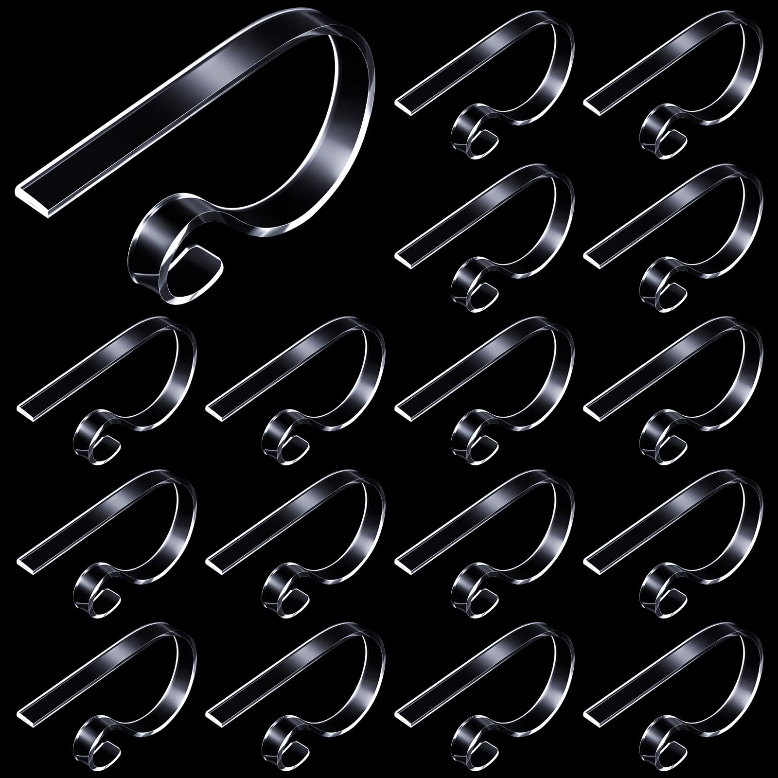 Jetec Christmas Clear Stocking Holder Hooks Acrylic Mantle Hangers Non Slip Christmas Stocking Clips Holiday Garland Hooks for Fireplace Home Kitchen Mantel(8 Pieces)