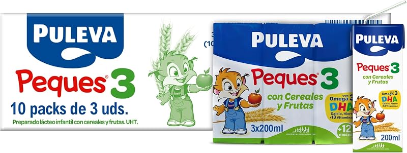 Crianças de 3 anos com Crescimento de Leite de Fruta e Cereais +12M, 10x3x200ml