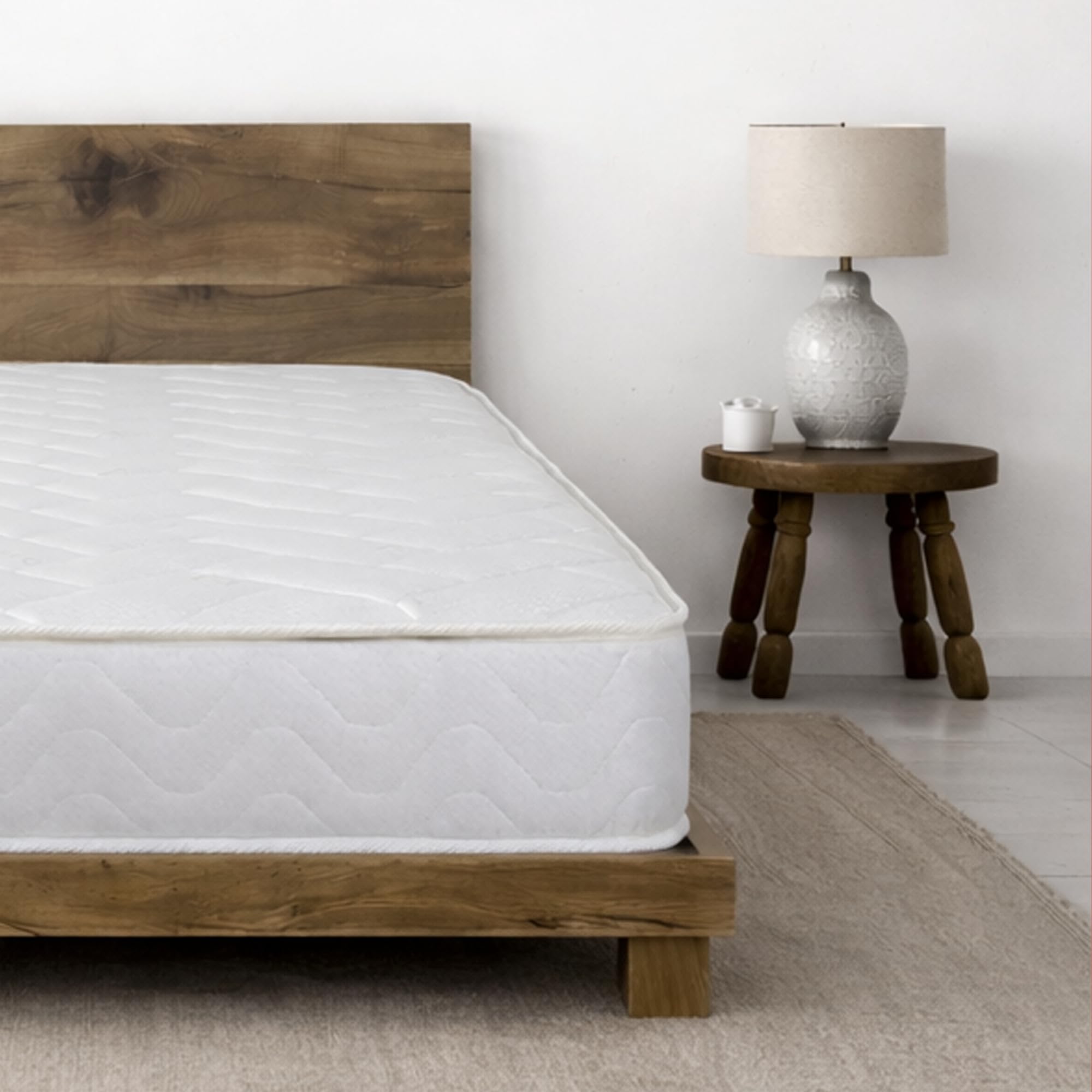 Starlight Beds Brick Design Quilted Sprung Hybrid Mattress with Memory Foam Layer. Soft Firmness, White, 18cm Deep. Single Mattress (3ft x 6ft3)