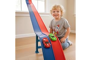 CRIEZ 15 Ft Flexible Race Track for Kids with 2 Toy Cars, Safe US-Certified PVC Car Track Withstands Repeated Bending, Compatible with 1/64 Scale Model Cars and Powerful Suction Cups for Indoor and Outdoor