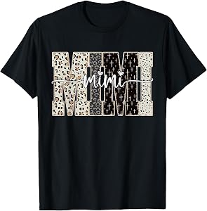 Mimi Bible Leopard Cross Faith and Love Christian Christmas T-Shirt