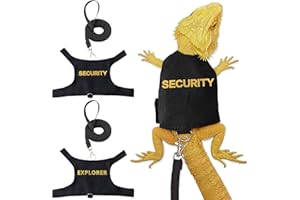 Osznmmg 2Pcs Bearded Dragon Lizards Clothes with Leash Set Bearded Dragon Lizard Leash Harness Bearded Dragon Clothes for Lizards Reptile Lizard Leash for Walking Outdoor