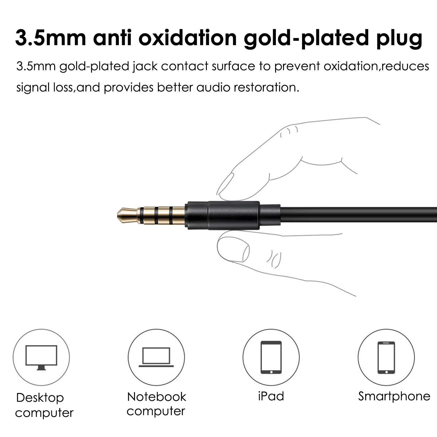 In-Ear Headphones Earbuds, XBRN Noise Isolation Headsets Heavy Bass Earphones with Microphone for Apple iPhone iPod iPad Samsung Galaxy LG HTC. (Black)