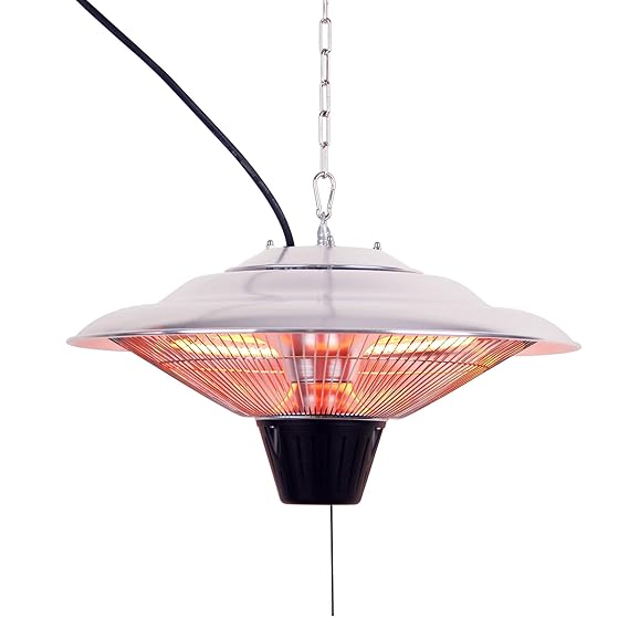 JOM Decken Heizstrahler ,1500W ,Silber, 46 x 45 x 28 cm