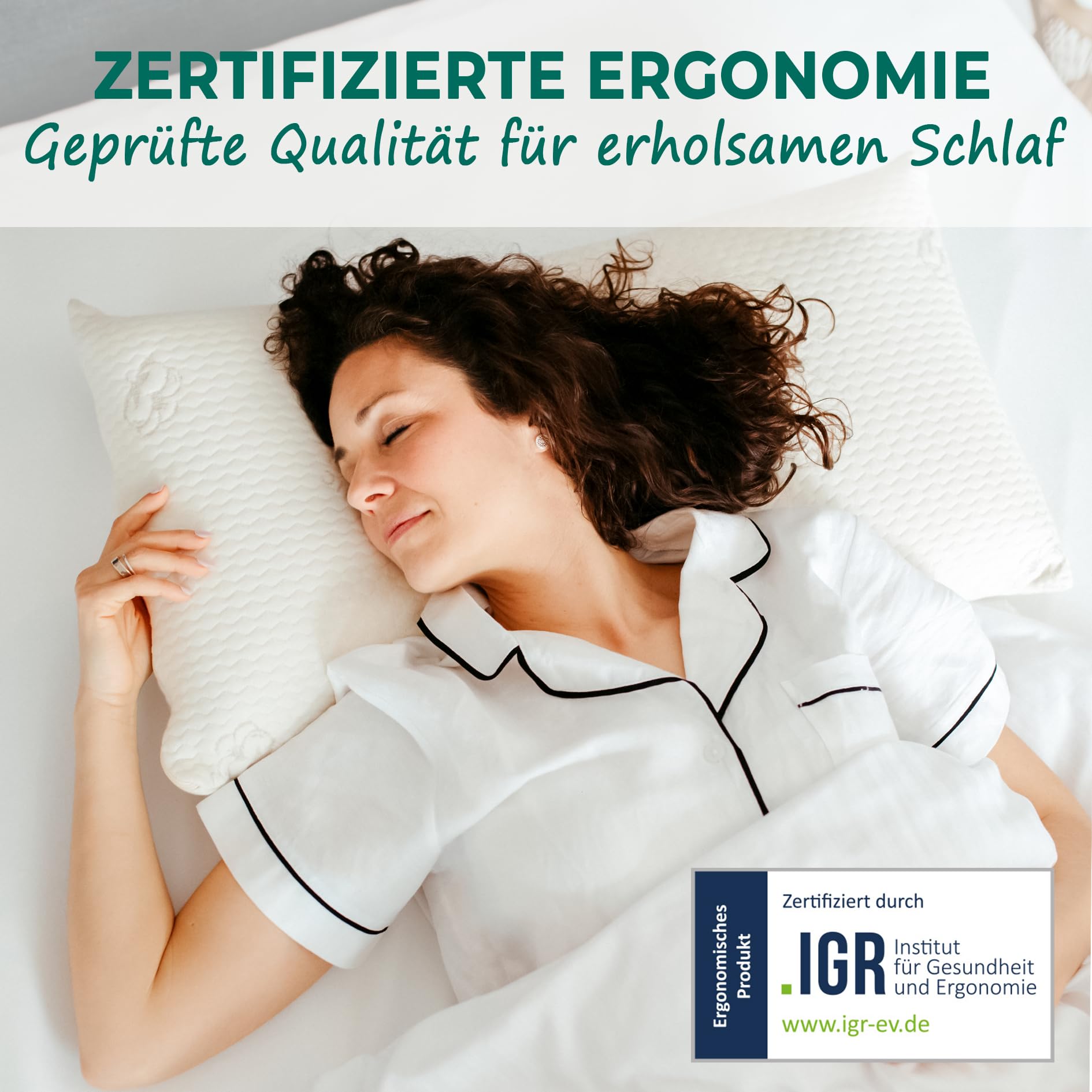 KNERST® Nackenkissen - Orthopädisches Kissen für ultimativen Komfort in jeder Schlafposition - Nackenstützkissen - Memory Foam Kissen - ergonomisches Kopfkissen [Höhe 9cm] - für Bezüge 40x80cm 7