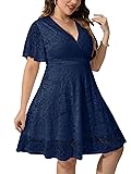 SCOMCHIC Women Plus Size Lace Cocktail Dresses Faux