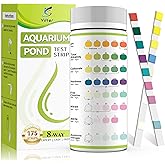 175-Count 8-Way Aquarium Test Strips with Ammonia-Fish Tanks&amp;Ponds | Accurate Test Ammonia,pH, Total Alkalinity, Carbonate, Hardness, Free Chlorine, Nitrate and Nitrite