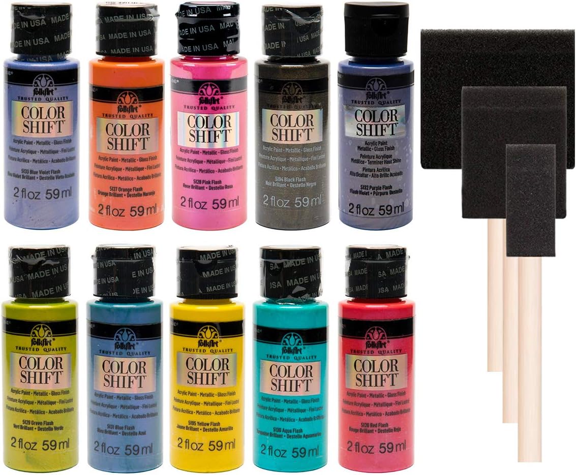 Amazon FolkArt Color Shift Acrylic Paints 2 Ounce Bottles Complete