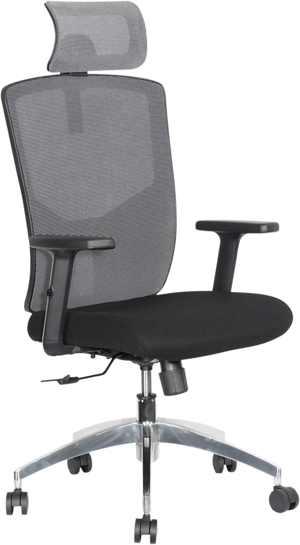 Office Chair High Back Mesh Ergonomic Adjustable Height Computer Desk Chair with Lumbar Support, Headrest and Adjustable Armrest (Black and Grey)