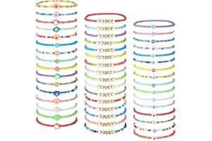 Otuuz 48 Pcs summer Kids Friendship Bracelet Set Adjustable Beads Bracelets Cute Friendship Princess Pretend Play Stretch Jewelry Set for Girls Women(Cute)