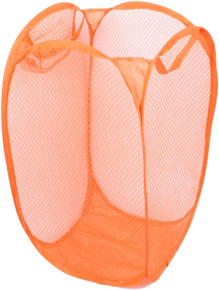 Sodial R Household Dirty Clothes Laundry Folding Mesh Bag Basket Holder Orange Amazon Co Uk Kitchen Home