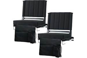 Stadium Seats for Bleachers with Backs Support＆Wide Padded Cushion,Portable Folding Bleacher Chairs with Backrest and Shoulde