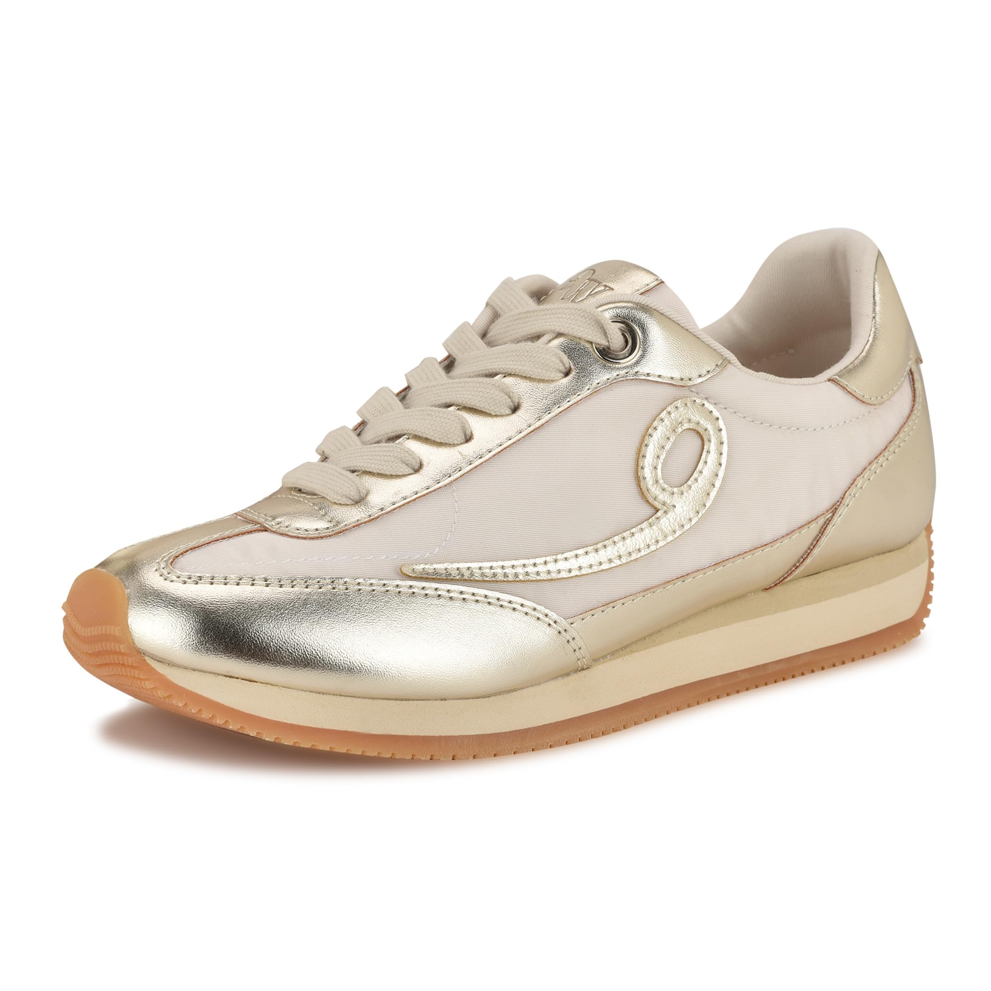 Nine West Women’s Fivo Sneaker, Cream/Gold 150, 6.5