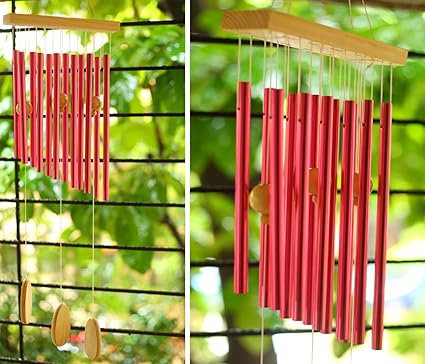Paradigm Originals Colorful Wind Chimes for Home Positive Energy (Red)