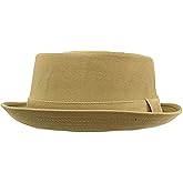 Men's Everyday Cotton All Season Porkpie Boater Derby Fedora Sun Hat
