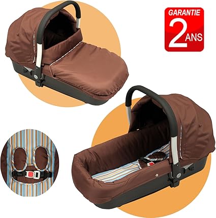 Nacelle Auto Landau Pour Bebe Coloris Chocolat Et Rayures N9 Amazon Fr Bebes Puericulture