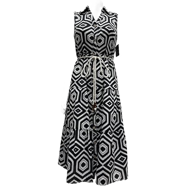 Mlle Gabrielle midi Printed Cotton Short Elastic Sleeve Scoop Neck Dress  with Elastic Waist, Tasseled Draw String and Lining (US, Alpha, Medium,  Regular, Regular, Green/White) at Amazon Women's Clothing store