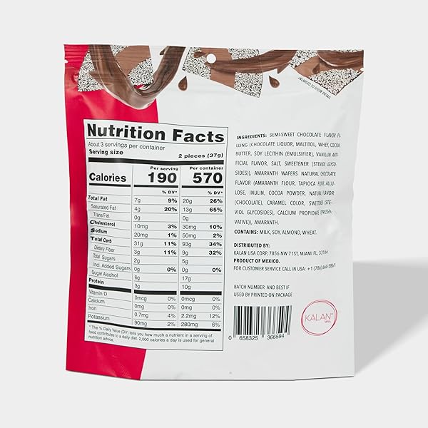 KALAN MNA KRUNCH CHOCOLATE NATURAL FLAVORED AMARANTH WAFERS, PACK OF 1, 3.88 OZ