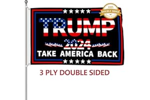 Probsin Trump 2024 Flag 3x5 Ft Decorations Outdoor Double Sided 3 Ply Heavy Duty Black Flag Take America Back Banner Party Supplies Yard Signs Home Decor Hanging Poster with 2 Brass Grommets
