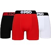 PSD Underwear Mens Boxer Briefs - Solid Cotton Boxer Briefs, Mid Length Packs & Singles, Soft Breathable Boxer Briefs for Men