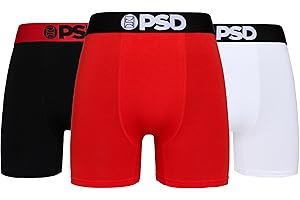 PSD Underwear Mens Boxer Briefs - Solid Basics, Mid Length Pack & Singles, Soft & Breathable Boxer Briefs for Men