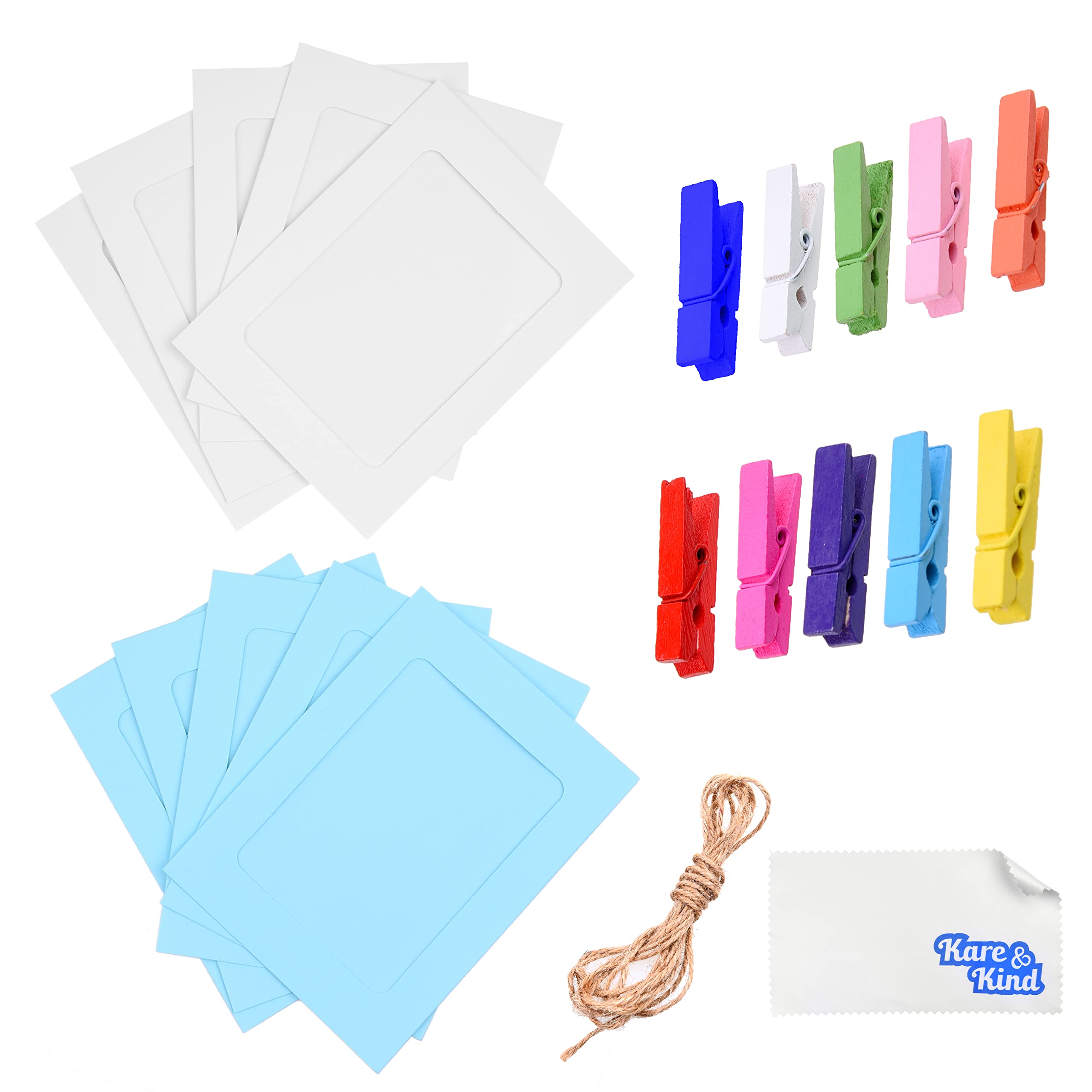 Cardboard Paper Picture Frame DIY Hanging Kit (Blue & White Kit)