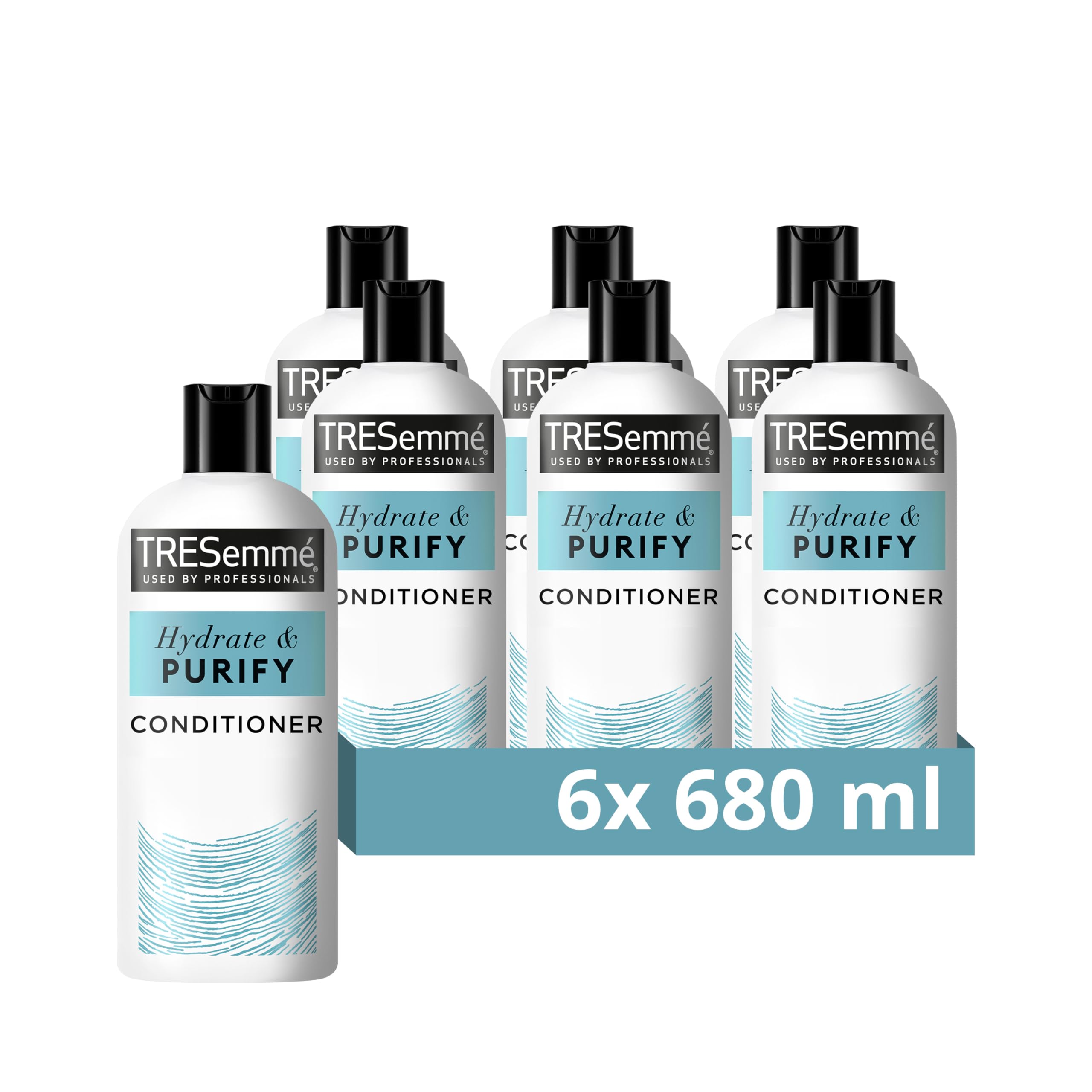 TRESemmé Hydrate & Purify Conditioner with hyaluronic acid & white clay for greasy hair 6x 680 ml