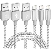 iPhone Charger 3-Pack 10ft MFi Certified Lightning Cable Fast Charging Cord | Nylon Braided Phone Fast Charging High Speed Data Transfer Sync Cord for with iPhone 14 13 12 11 Pro Max iPad Air iPad Mini