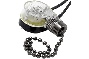 ZE-109 E89885 2 Wire Pull Light Switch Replacement Repair Kit On-Off 1 Circuit 1 Position Single Pole Single Through 3A125VAC