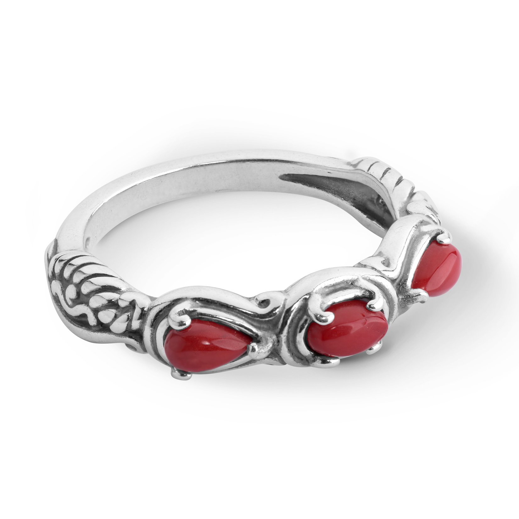 Sterling Silver Gemstone 3 Stone Ring - Choice of Gemstones