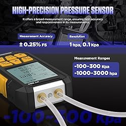 LUTIFIX Manometer, Dual-Port HVAC Manometer with 7