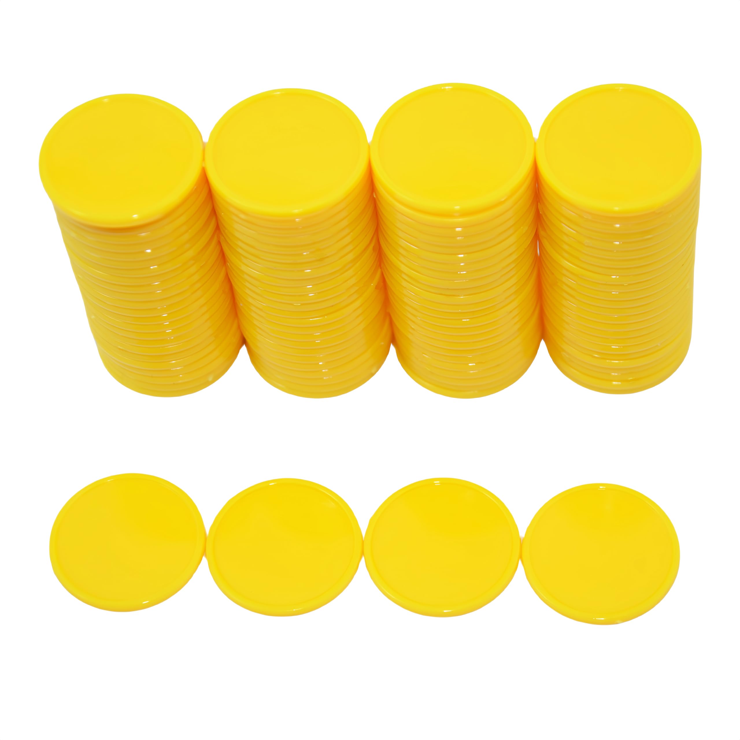 Smartdealspro 25mm Opaque Plastic Learning Counters Mini Poker Chips Games Tokens with Storage Box (Yellow)
