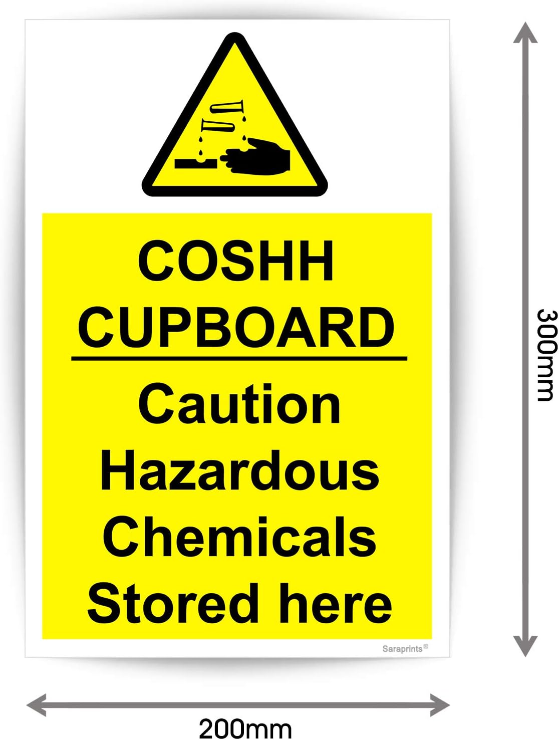 Pack of 2 COSHH Sticker Self Adhesive Waterproof COSH Sign 200mm x 300mm V1088, yellow, 200 x 300 mm - Image 4