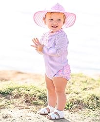RuffleButts® Baby/Toddler Girls Lilac Seersucker