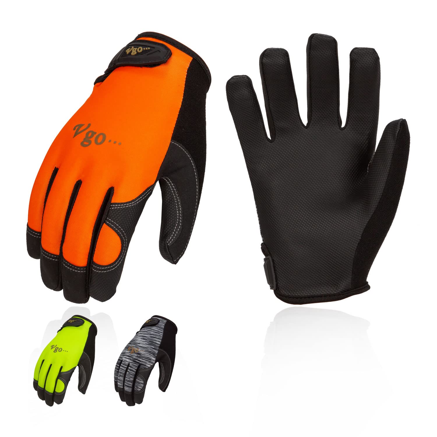 Vgo... 3 Pairs High Dexterity Touchscreen PU Leather Work Gloves Multipurpose(PU8718)