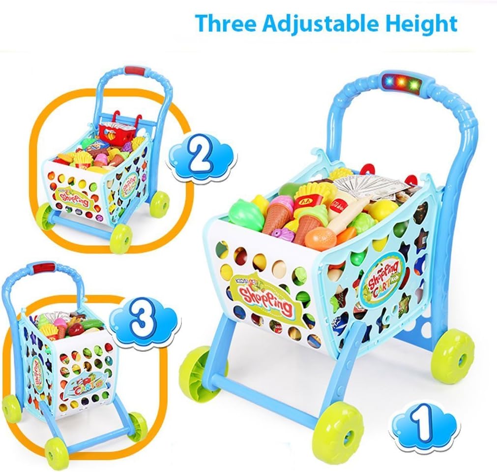 CLASTIK 3 in 1 Hand Induction Kids Shopping Cart with Lights and Music