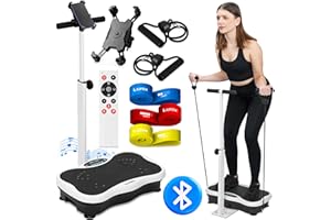 Lunix LX18 Vibration Plate Exercise Machine with Handles & Magnetic Acupoints, Power Platform for Lymphatic Drainage, Full Body Workout Home Fitness Equipment with Phone Holder
