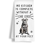 HSIASHENG Funny Cane Corso Hand Towels for Kitchen Home Bathroom Decor, A Kitchen is Not Complete Without A Cane Corso Dish Towel, Dog Lovers Gift, 16×24 Inch