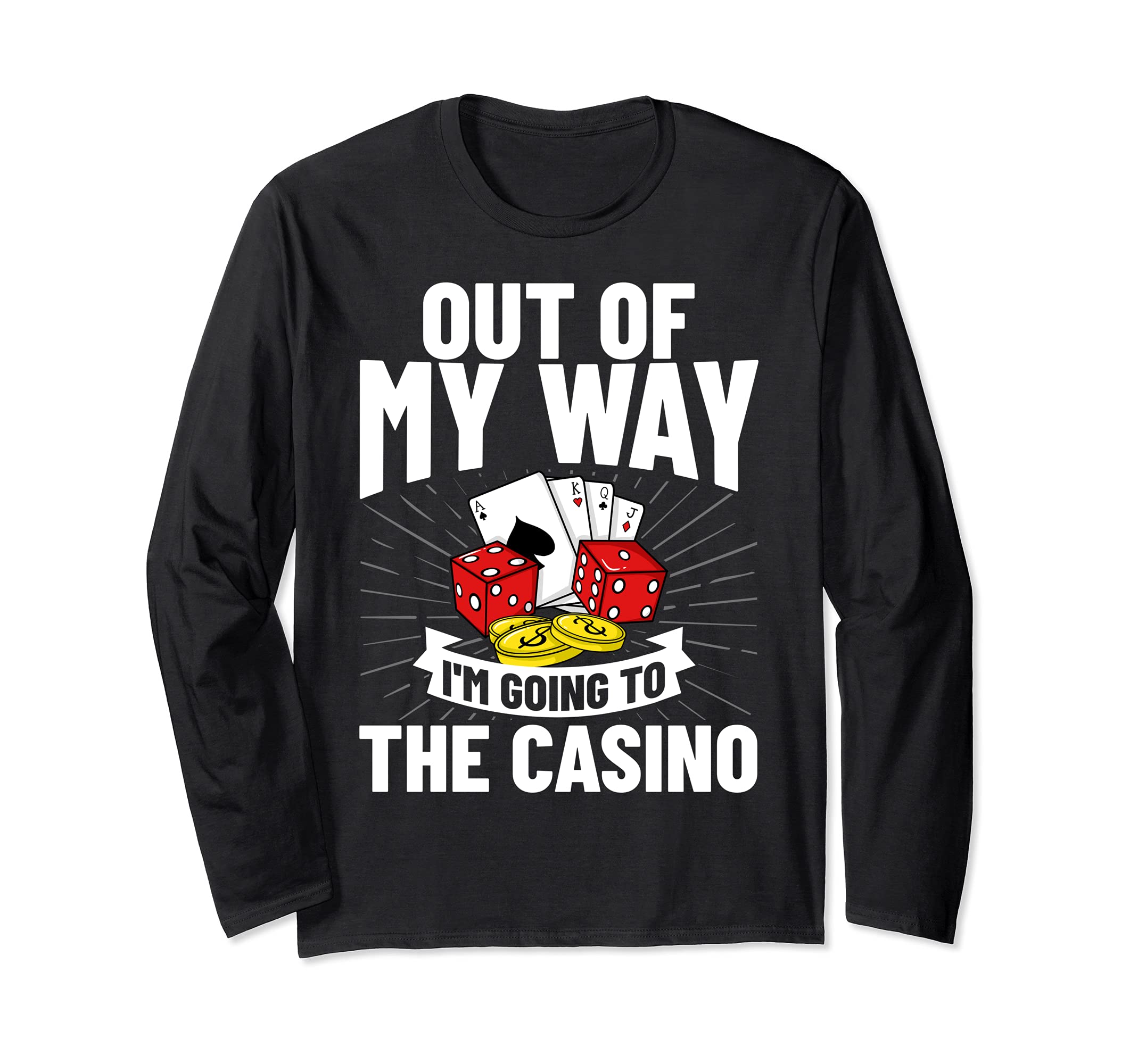Casino Slot Machine Game Chips Card Player Long Sleeve T-Shirt