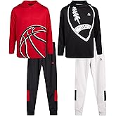 RBX Boys Tracksuit Set - 4 Piece Pullover Thermal Boys Hoodie Sweatshirt and Tricot Jogger Sweatpants Outfit (Sizes 8-12)