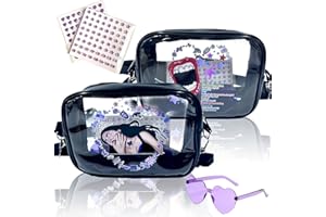 GPURPLEBUD Olivia Merch,Clear Bag Stadium Approved, Tour Clear Bag Stadium Approved For Women, PVC Concert Clear Bag, Clear Crossbody Bags Fans Gift Merch (Black),Christmas Gifts