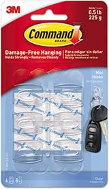 Command 17006CLR Clear Mini Hooks 6 Count Command Strips view 2