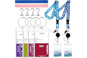Fidqiog Cruise Ship Essentials, Cruise Essentials Set Including 4 Cruise Luggage Tags, 2 Cruise Lanyard for Ship Cards, 4 Mag